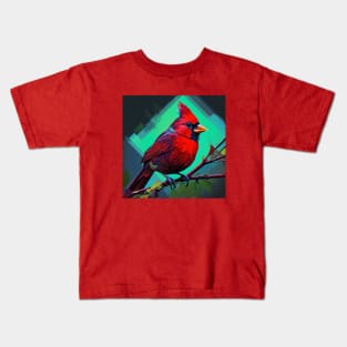 Cardinal Bird Colorful Design Kids T-Shirt